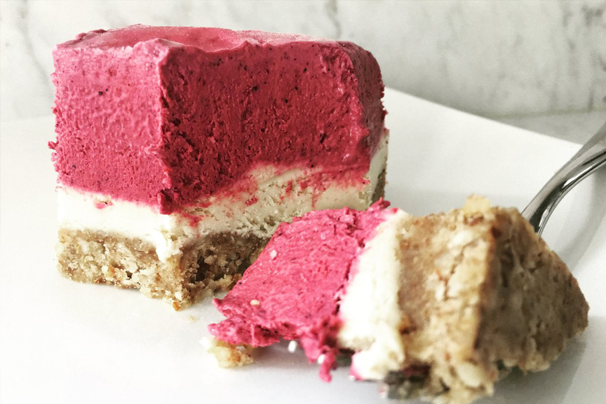 A slice of superfood cheesecake.