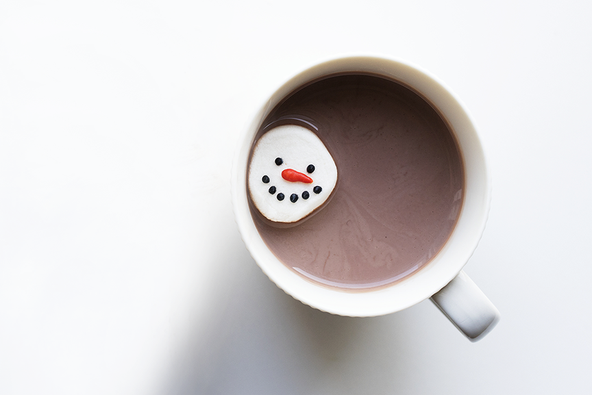 Superfood hot chocolate in a mug.