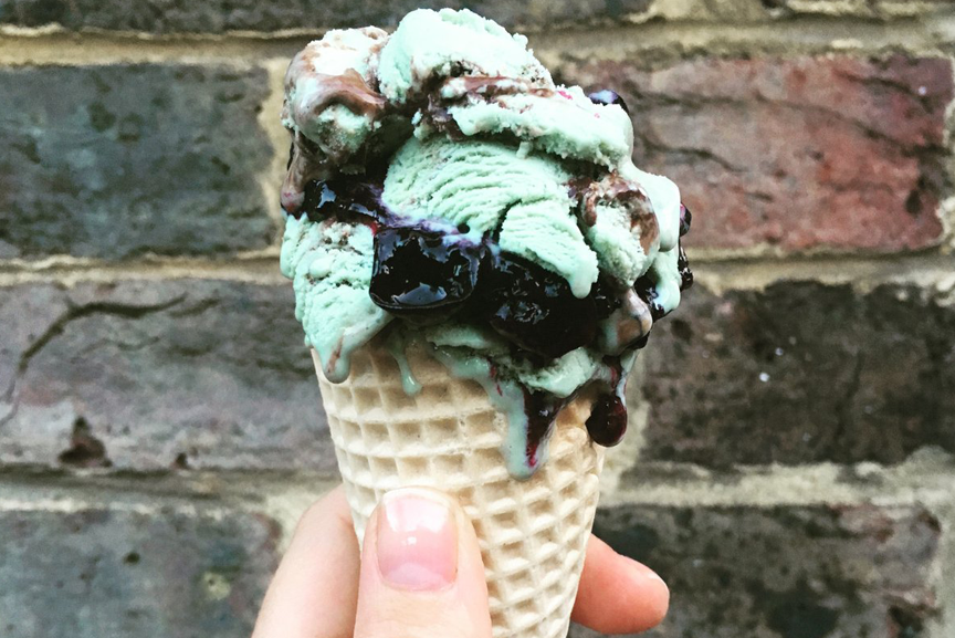 Superfood Spirulina ice cream cone