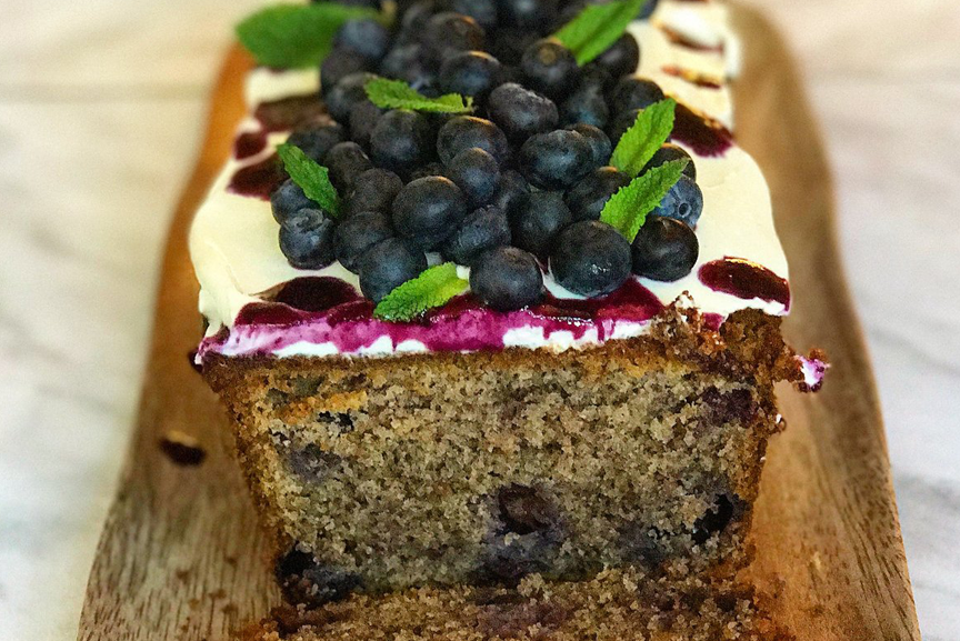 Acai, Blueberry & White Chocolate Loaf Cake