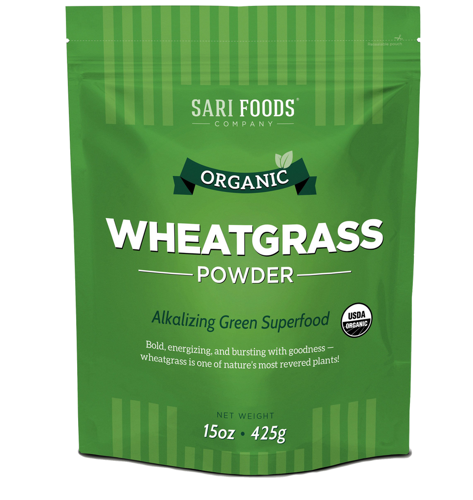 Sari Foods Organic Wheatgrass Powder package front
